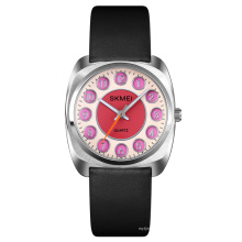 Skmei Q029 montre-bracelet femmes mouvement à quartz logo personnalisé montres en cuir